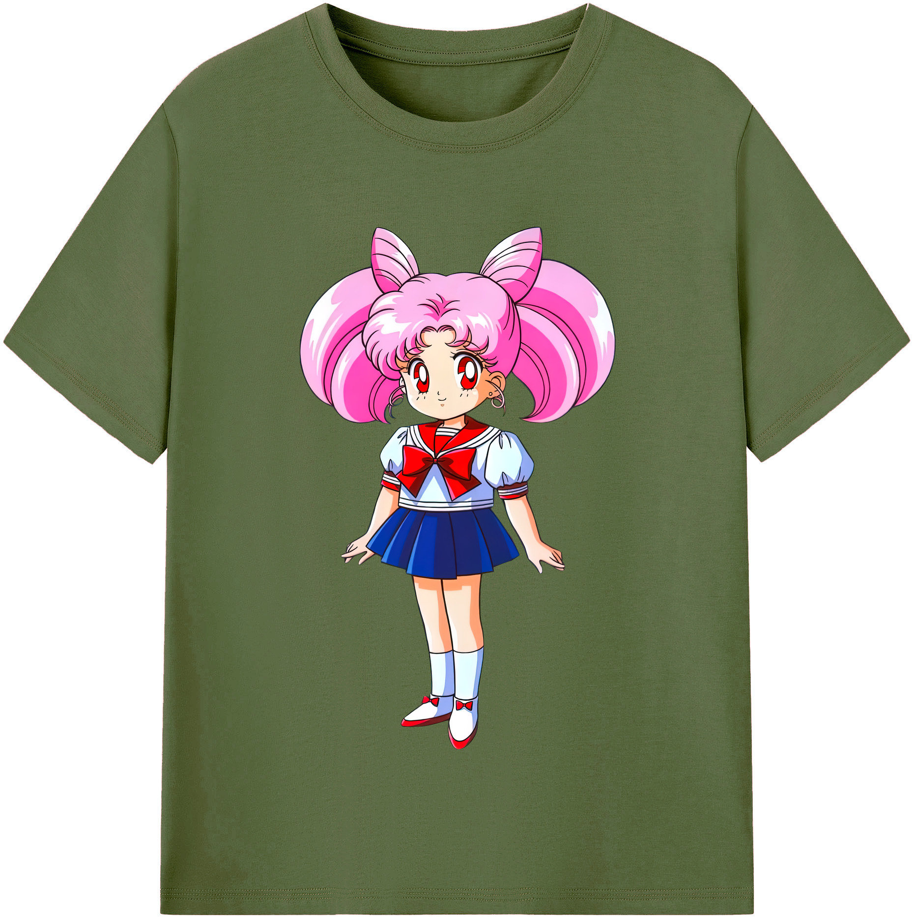 （画像用） 美少女戦士セーラームーン ちびうさ Sailor Moon Chibiusa Tsukino Usagi Small Lady Serenity 綿100％半袖Tシャツ（フロントプリント）